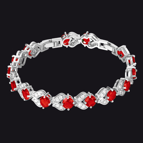 9mm Diamond Cut Gem Crystal Chain Bracelet for With Cz