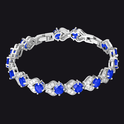 9mm Diamond Cut Gem Crystal Chain Bracelet for With Cz