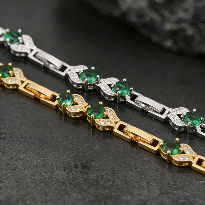 9mm Diamond Cut Gem Crystal Chain Bracelet for With Cz