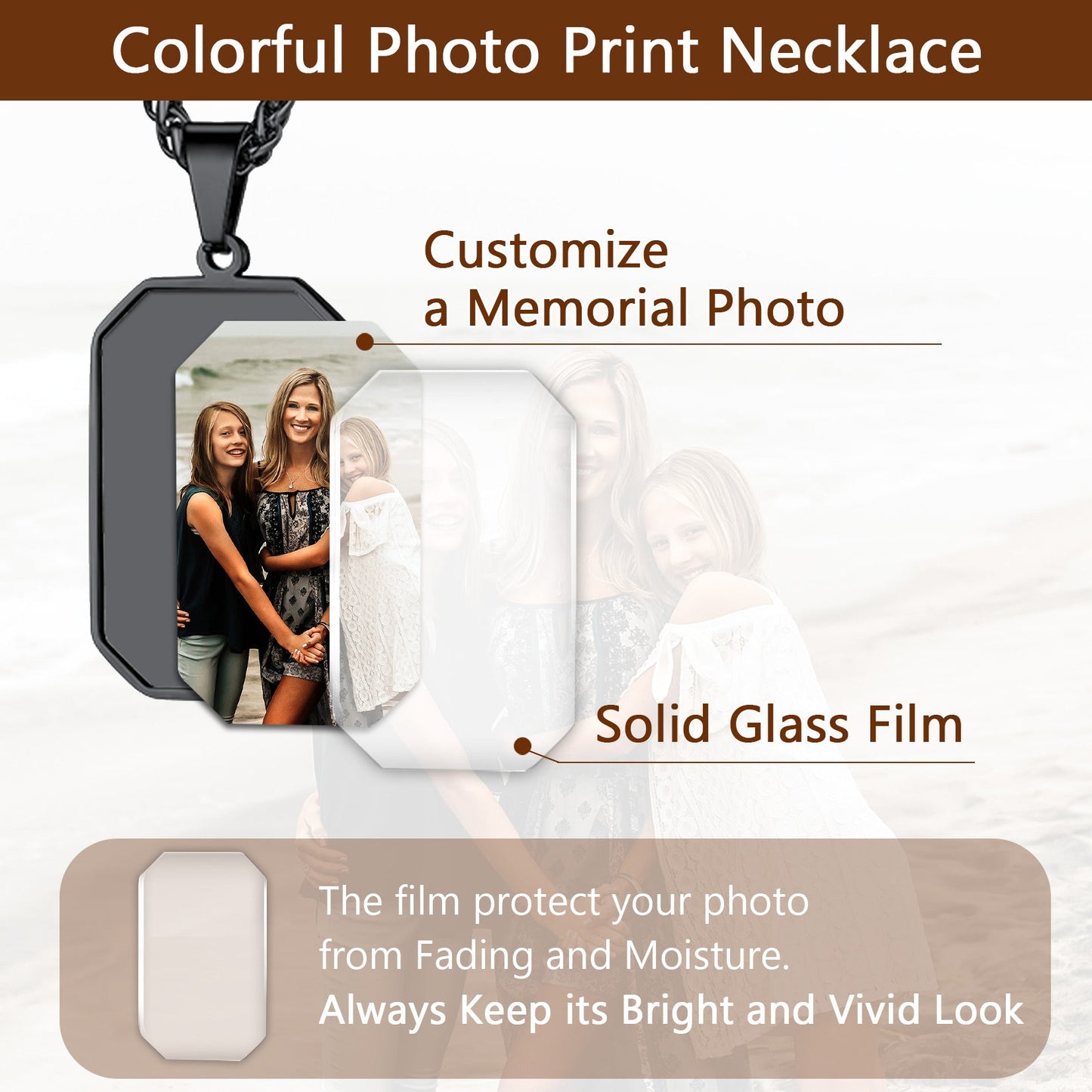 Customized Engraved Photo Dog Tag Necklace for /
