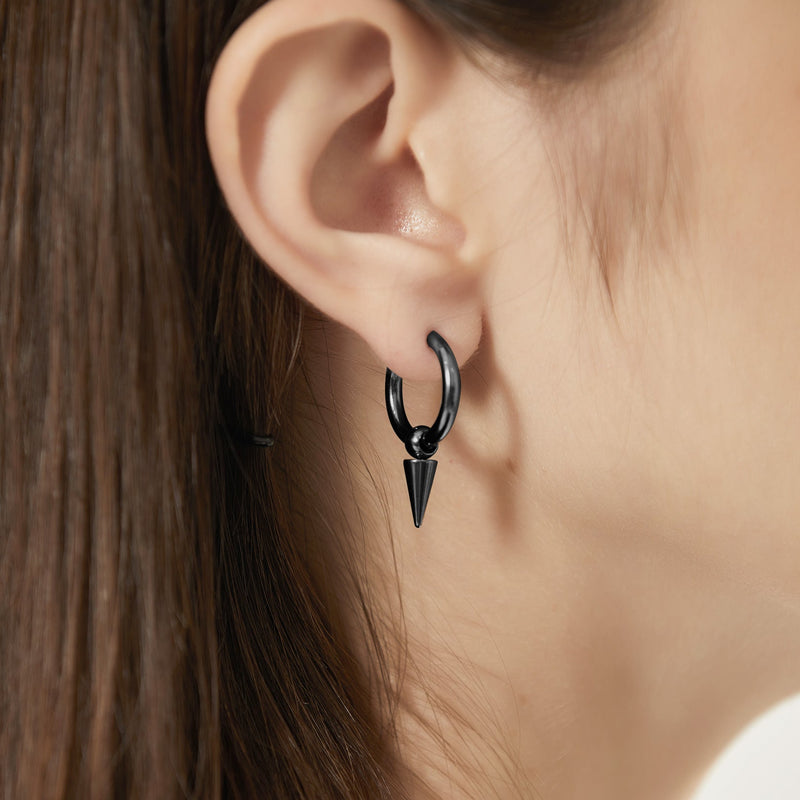 Punk Spike Huggie Hoop Earrings for