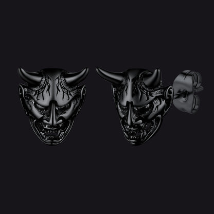Halloween Hannya Mask Devil Horn Earrings for