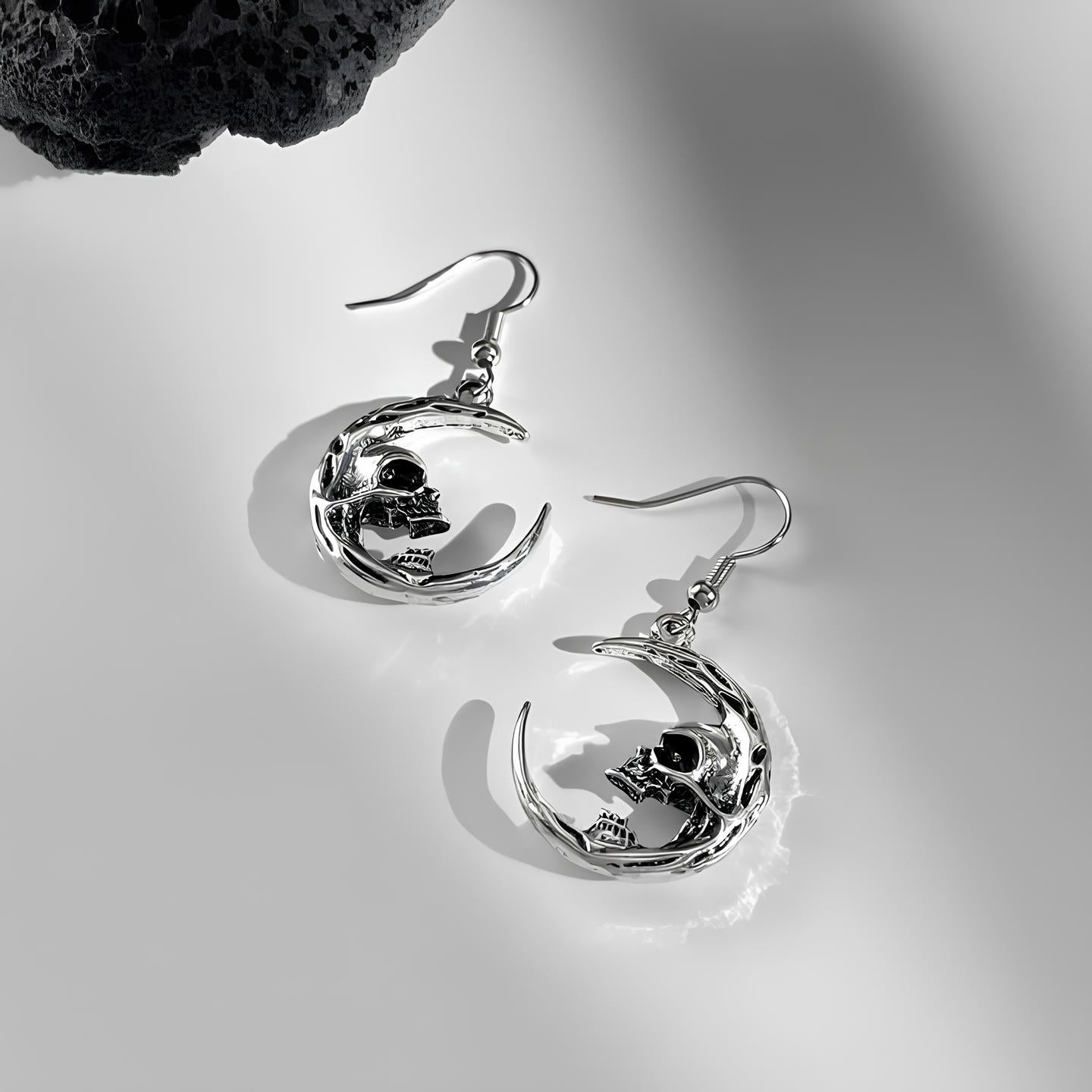 Skull Moon Earrings