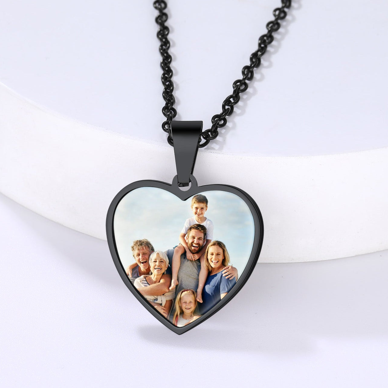 Customized Heart Photo Necklace Memorial Gift for