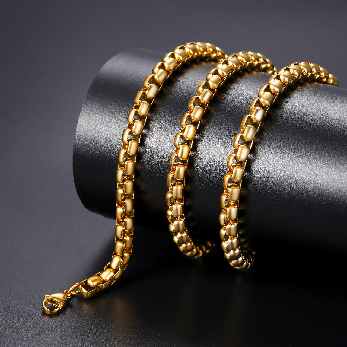Hollow Rolo Box Link Chain Necklace for , 3/6mm Width