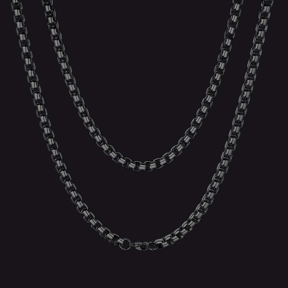 Hollow Rolo Box Link Chain Necklace for , 3/6mm Width