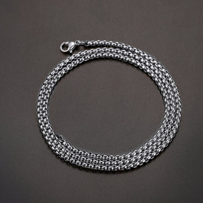 Hollow Rolo Box Link Chain Necklace for , 3/6mm Width