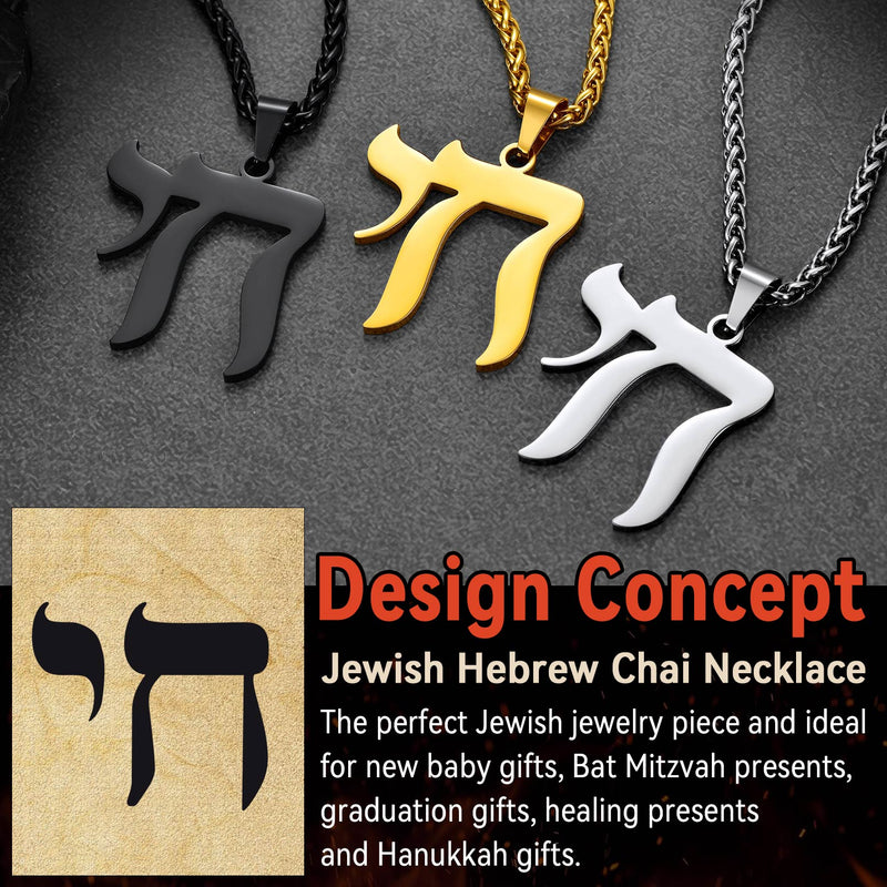Hebrew Chai Letters Amulet Necklace for