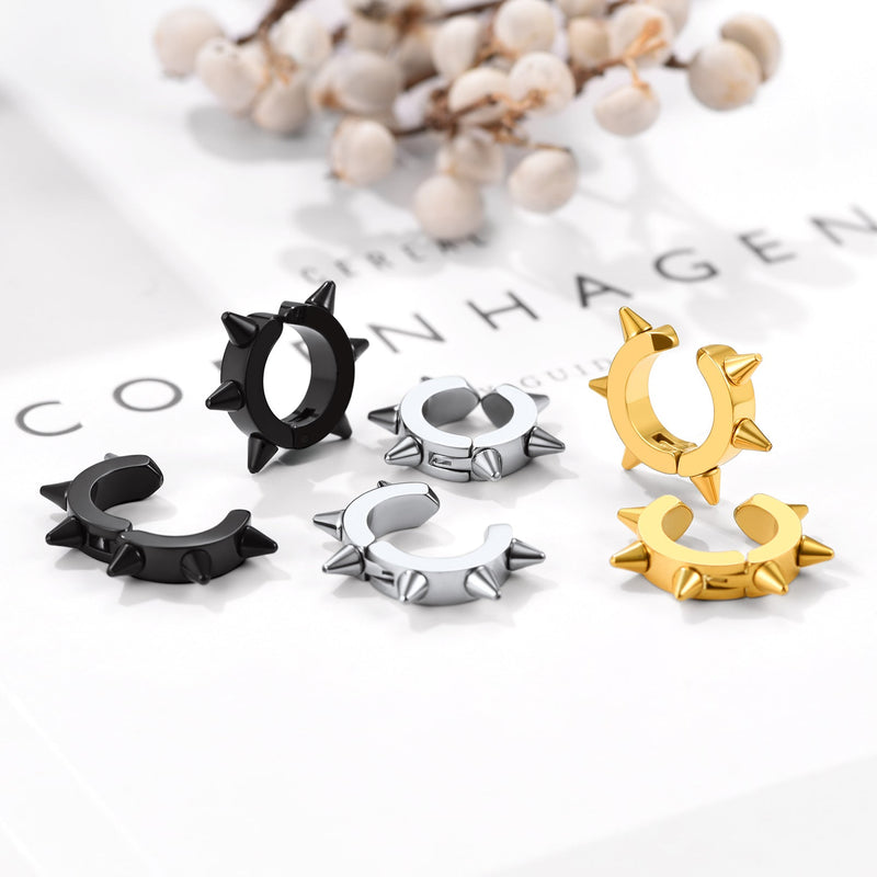 Flash Hook Hedgehog Ear Clip Earrings for