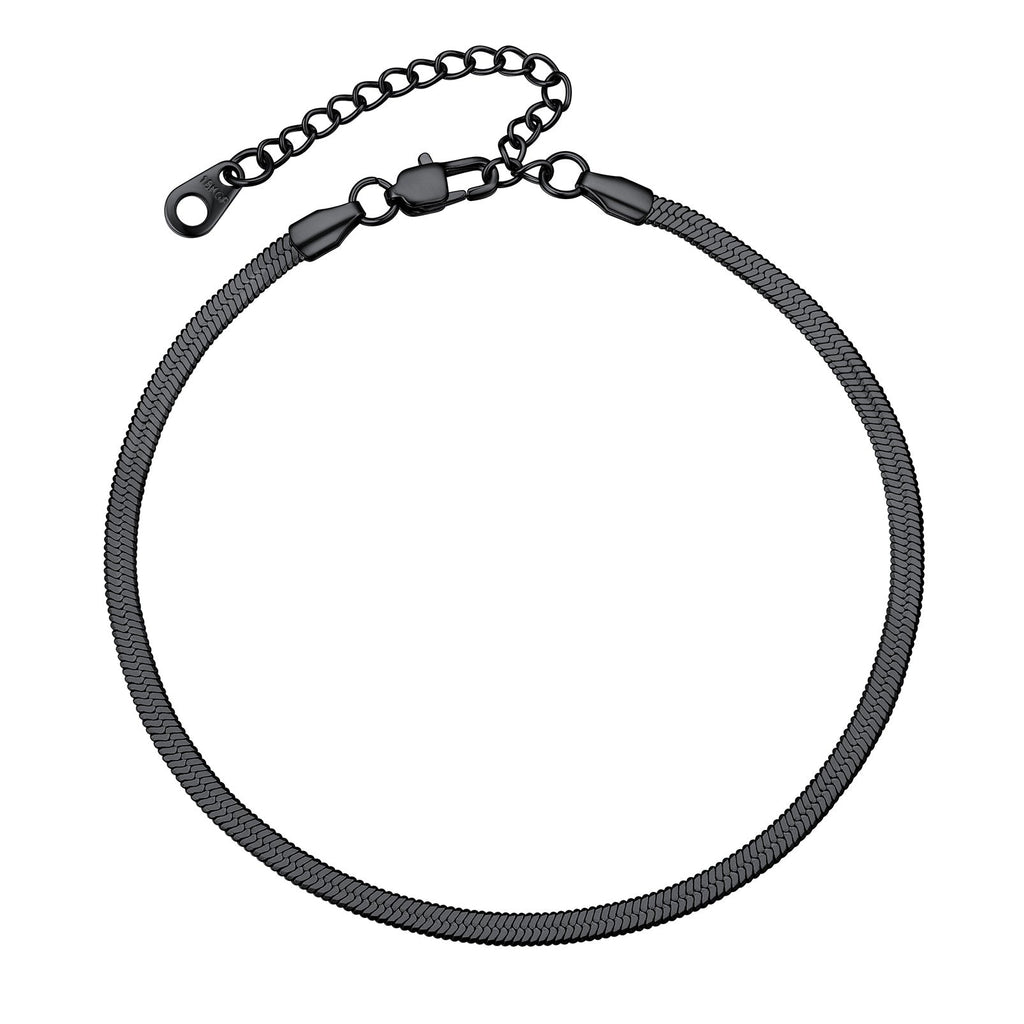 Stainless Steel Flat Snake Chain Anklet Bracelet for