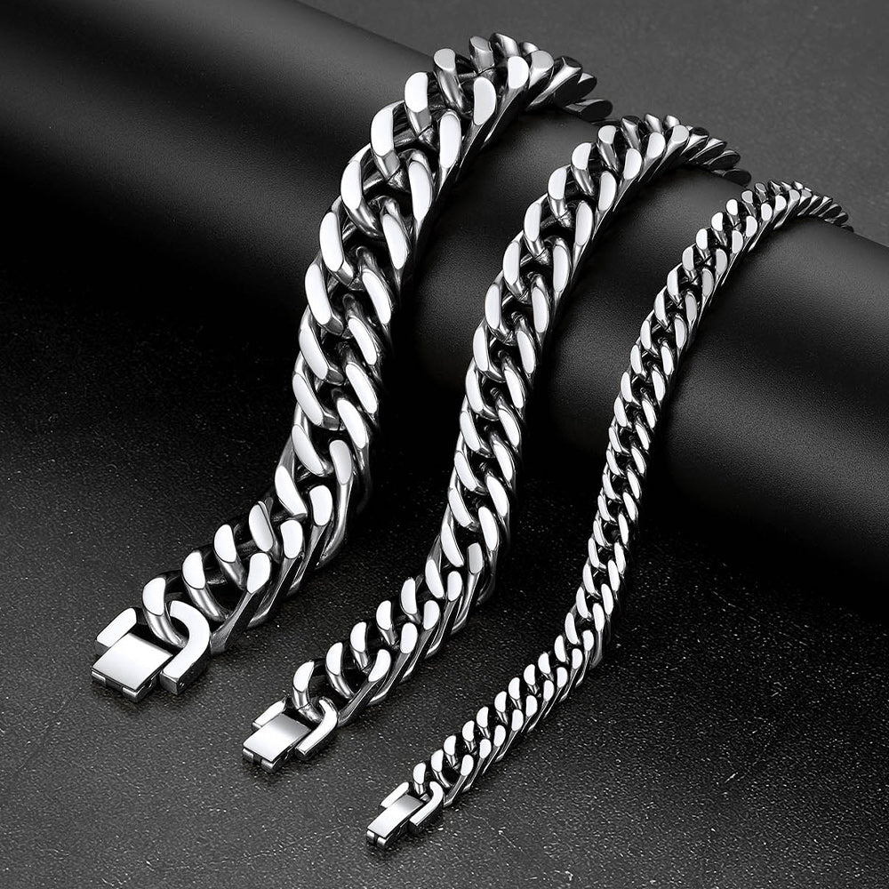 Thick Cuban Link Bracelet for in Stainless Steel