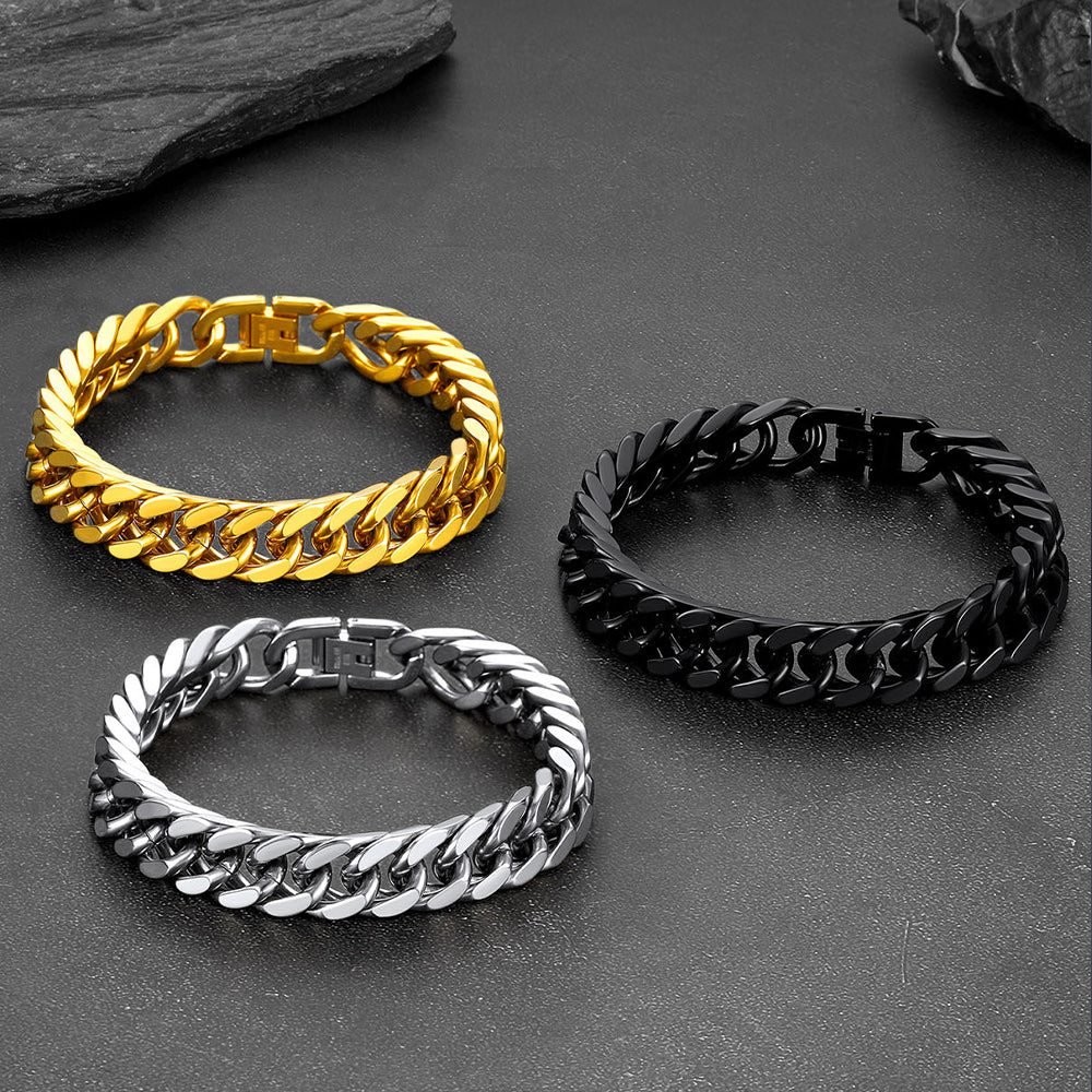 Thick Cuban Link Bracelet for in Stainless Steel