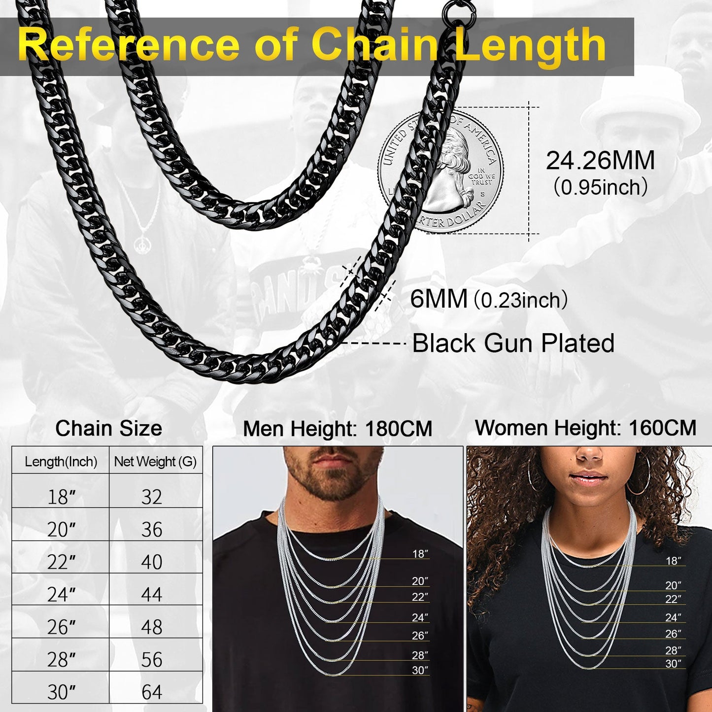 Thick Miami Cuban Curb Link Chain Necklace for