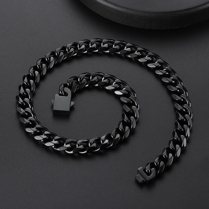 Hip Hop Cuban Chain Necklace for Huasband Boyfriends Gift 6/9/12mm Width
