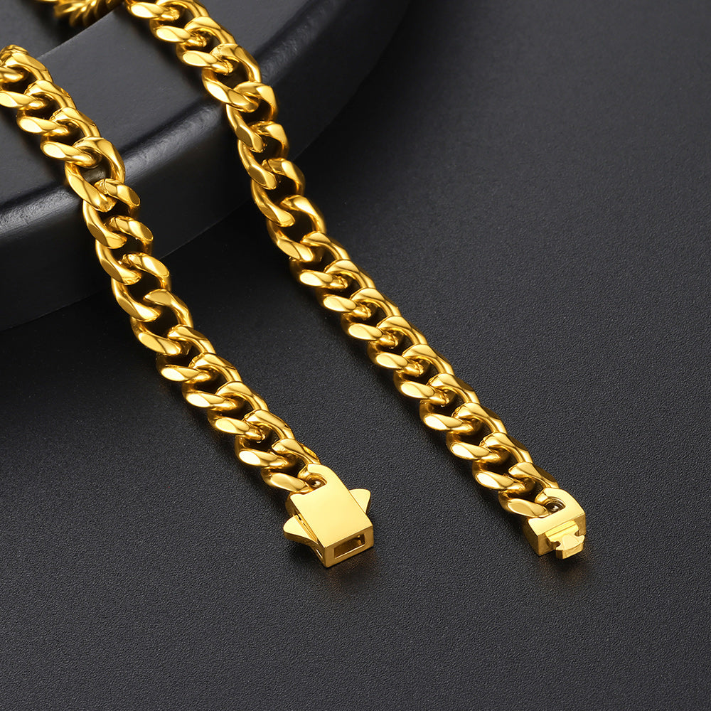 Hip Hop Cuban Chain Necklace for Huasband Boyfriends Gift 6/9/12mm Width