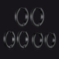 Classic Stainless Steel Huggie Hoop Earrings Set for 3 Piece