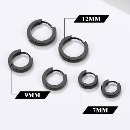 Classic Stainless Steel Huggie Hoop Earrings Set for 3 Piece