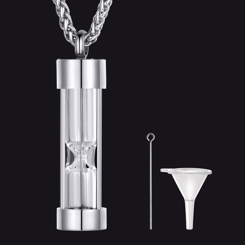 Hourglass Urn Necklace for Ashes Cremation Keepsakes for