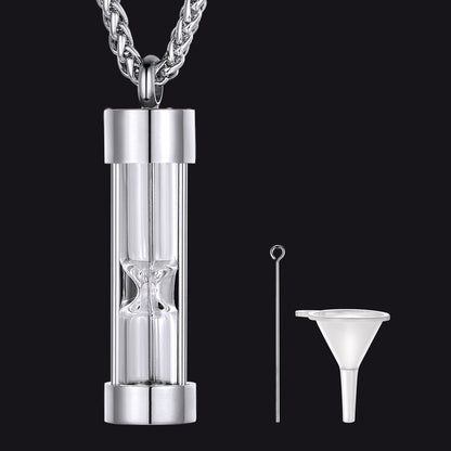 Hourglass Urn Necklace for Ashes Cremation Keepsakes for