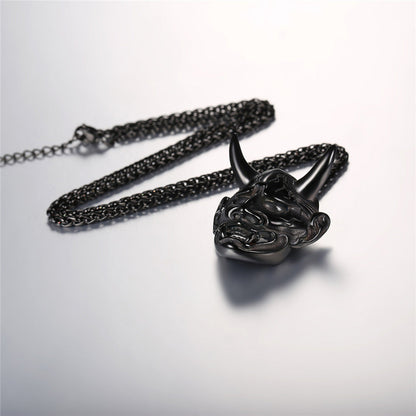 Faithheart Demon Hannya Mask Pendant Necklace for