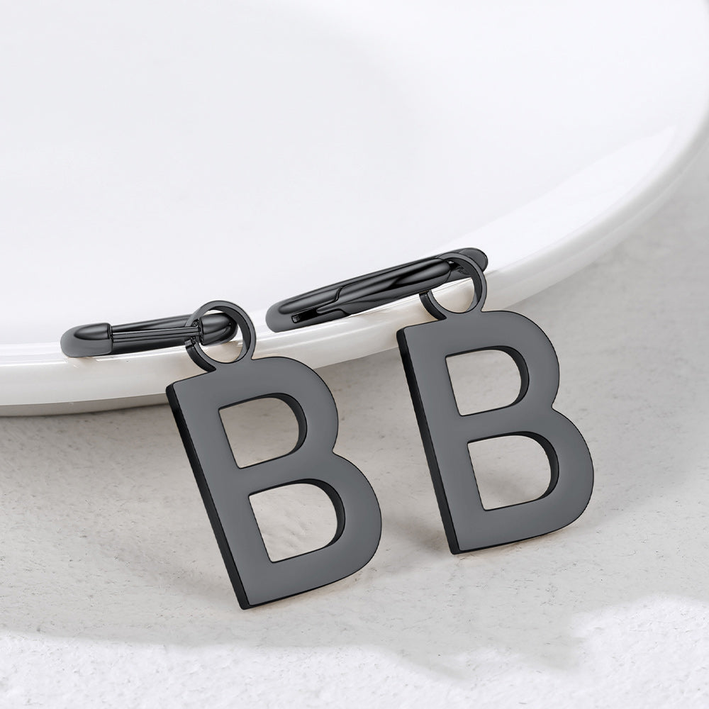 Hypoallergenic Initial Letter Dangle Earrings for