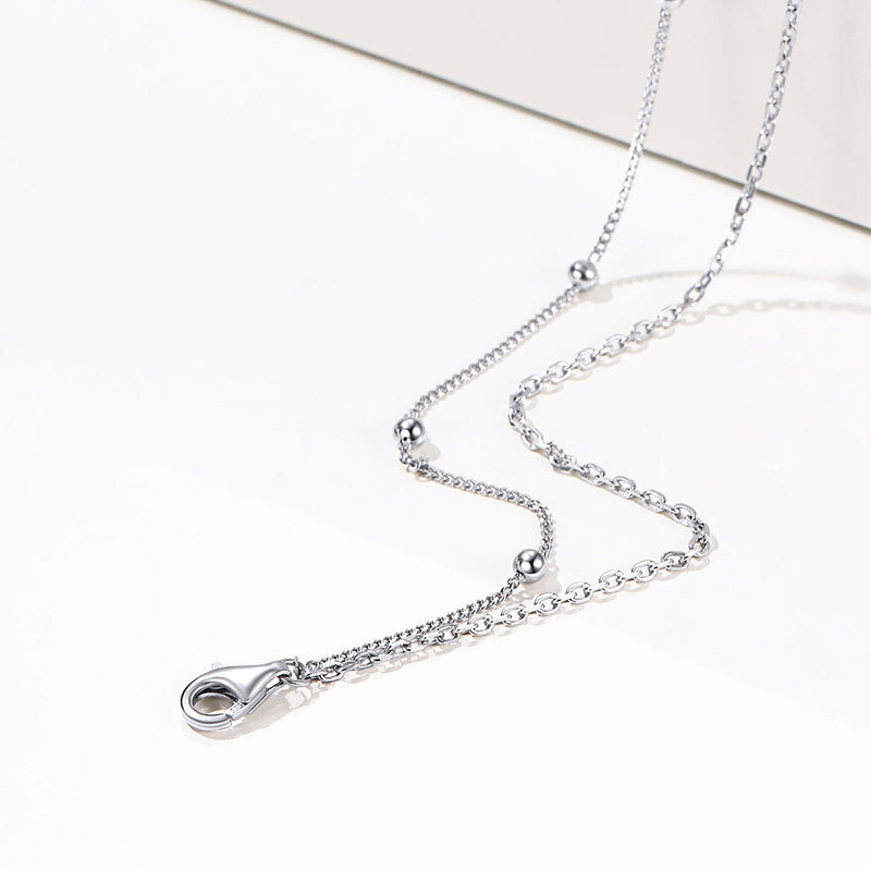 925 Sterling Silver Bead Chain Layered Initial Anklets for Girlfriend Gift