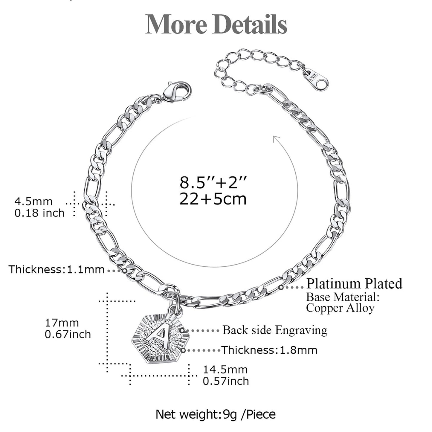 Custom Initial Figaro Link Anklet for