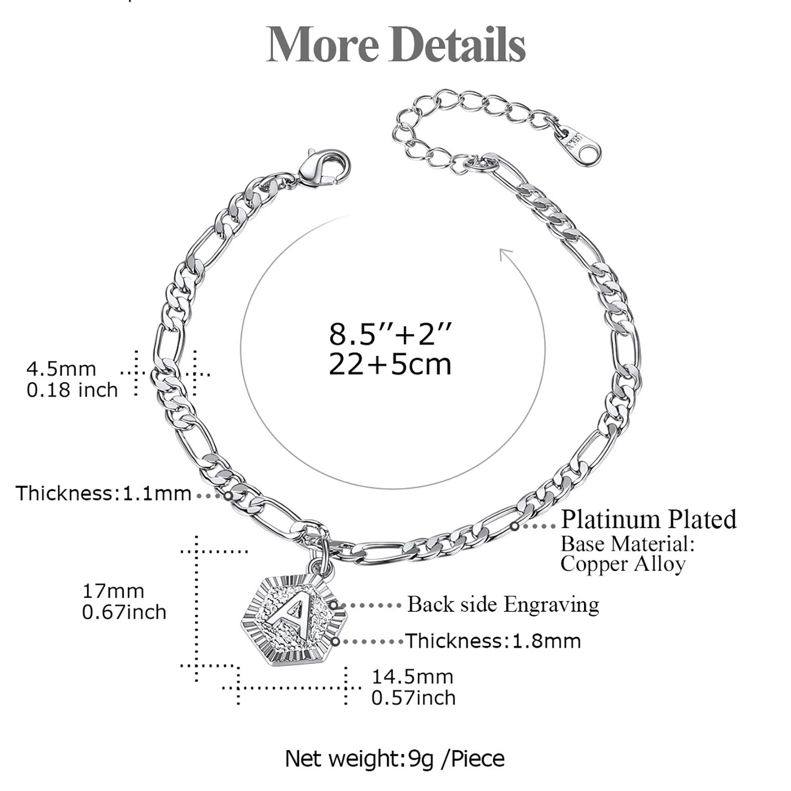 Custom Initial Figaro Link Anklet for