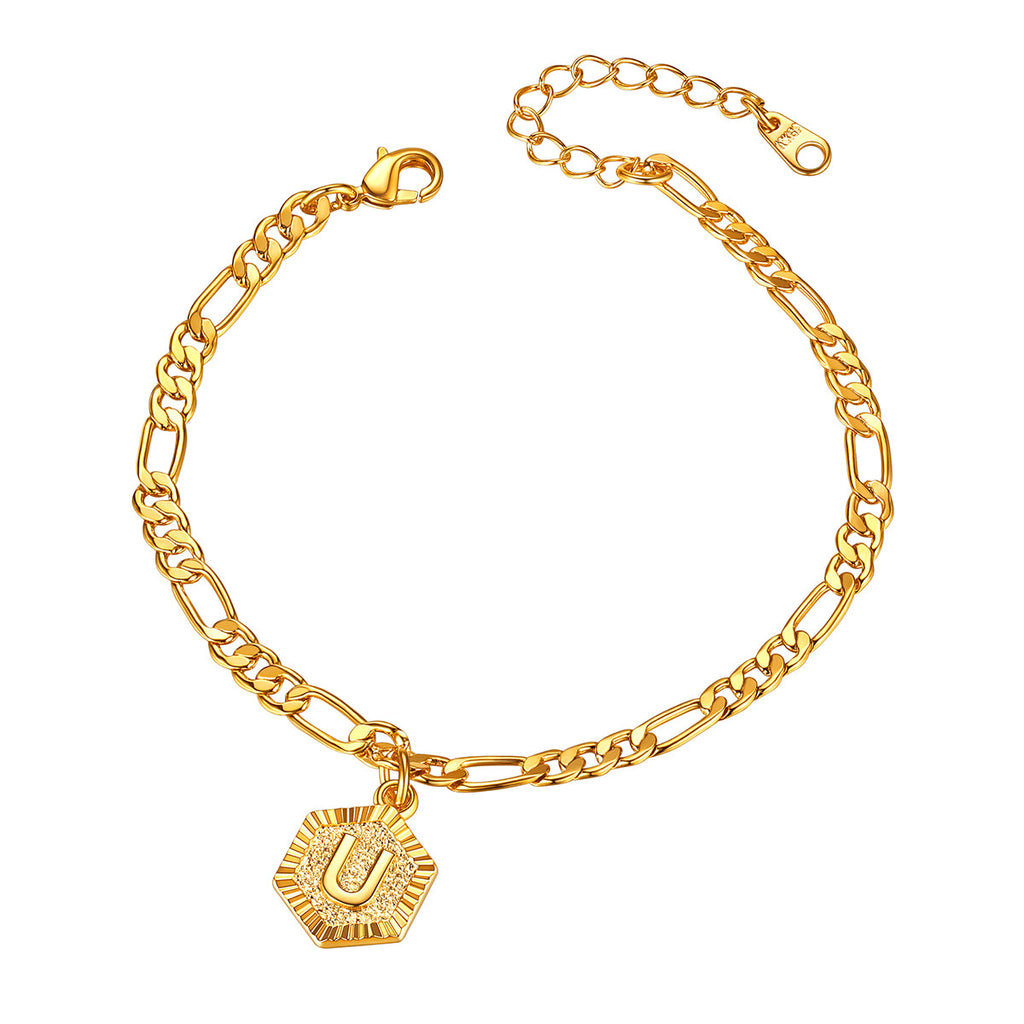 Custom Initial Figaro Link Anklet for
