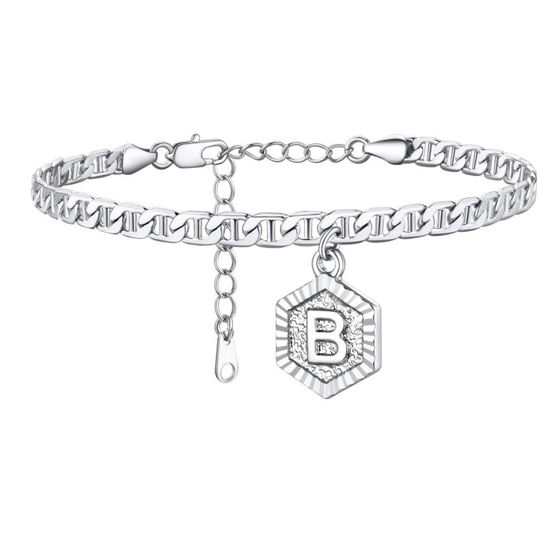 Initials A-z Chain Link Ankle Bracelet Gift for