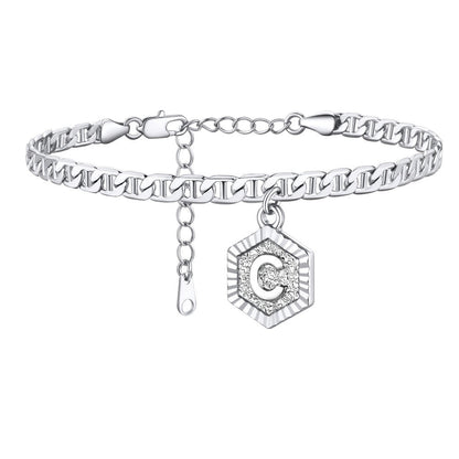 Initials A-z Chain Link Ankle Bracelet Gift for