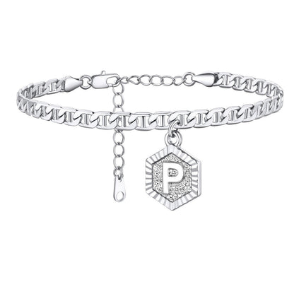 Initials A-z Chain Link Ankle Bracelet Gift for