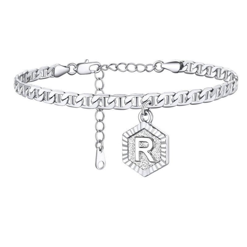 Initials A-z Chain Link Ankle Bracelet Gift for