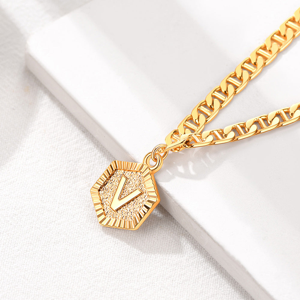 Initials A-z Chain Link Ankle Bracelet Gift for