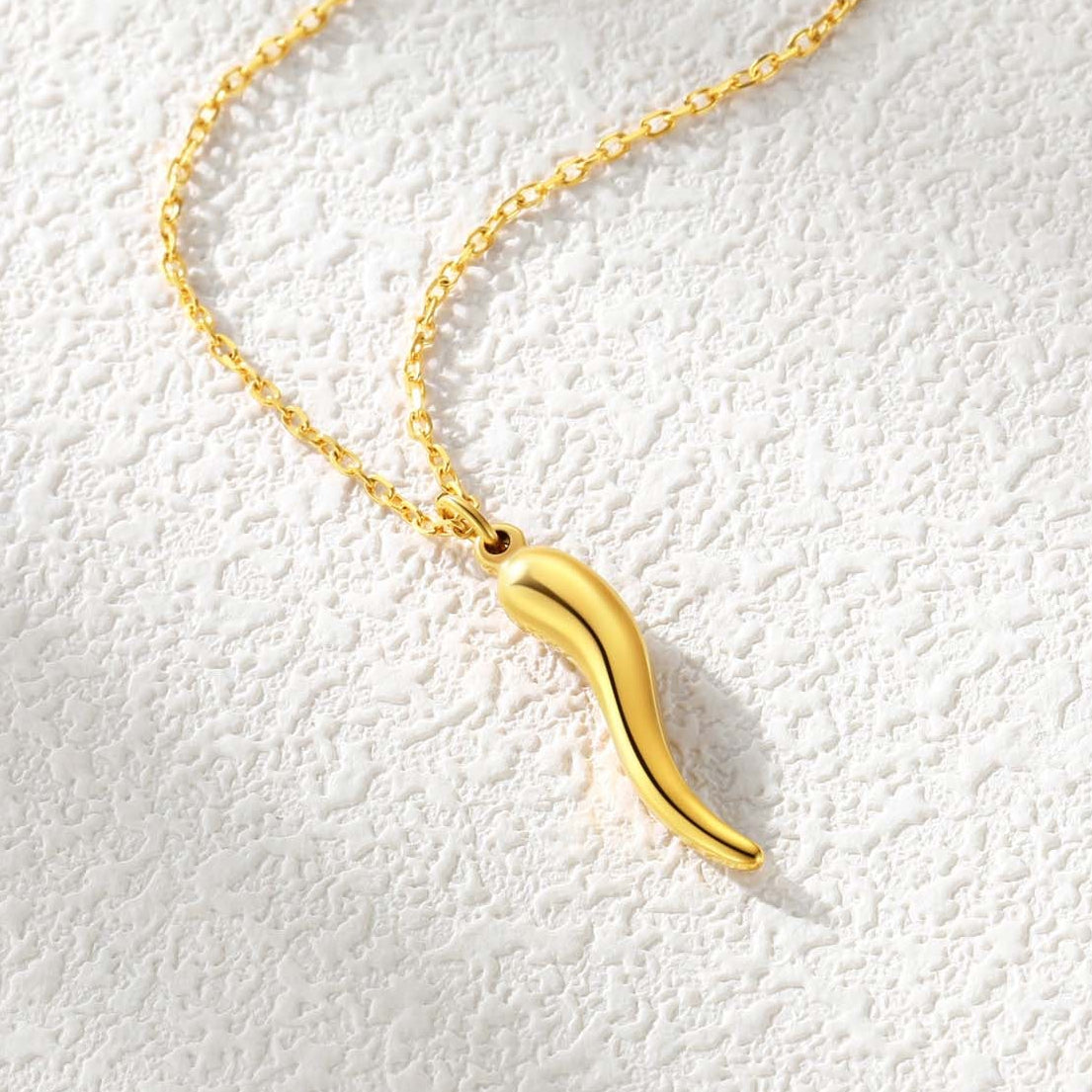 Cornicello Italian Horn Amulet Pendant Necklace for
