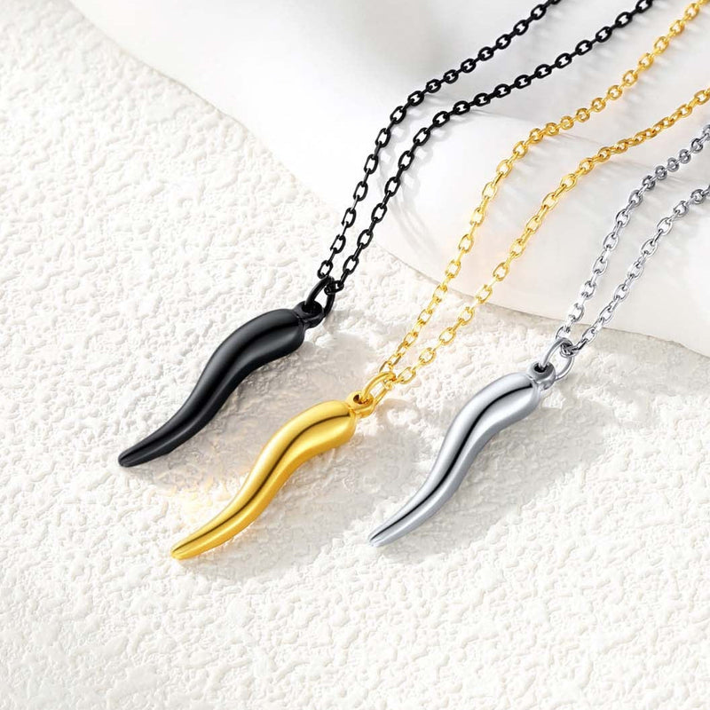 Cornicello Italian Horn Amulet Pendant Necklace for