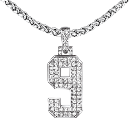 Baseball Diamond Jersey Number Chain Necklace for