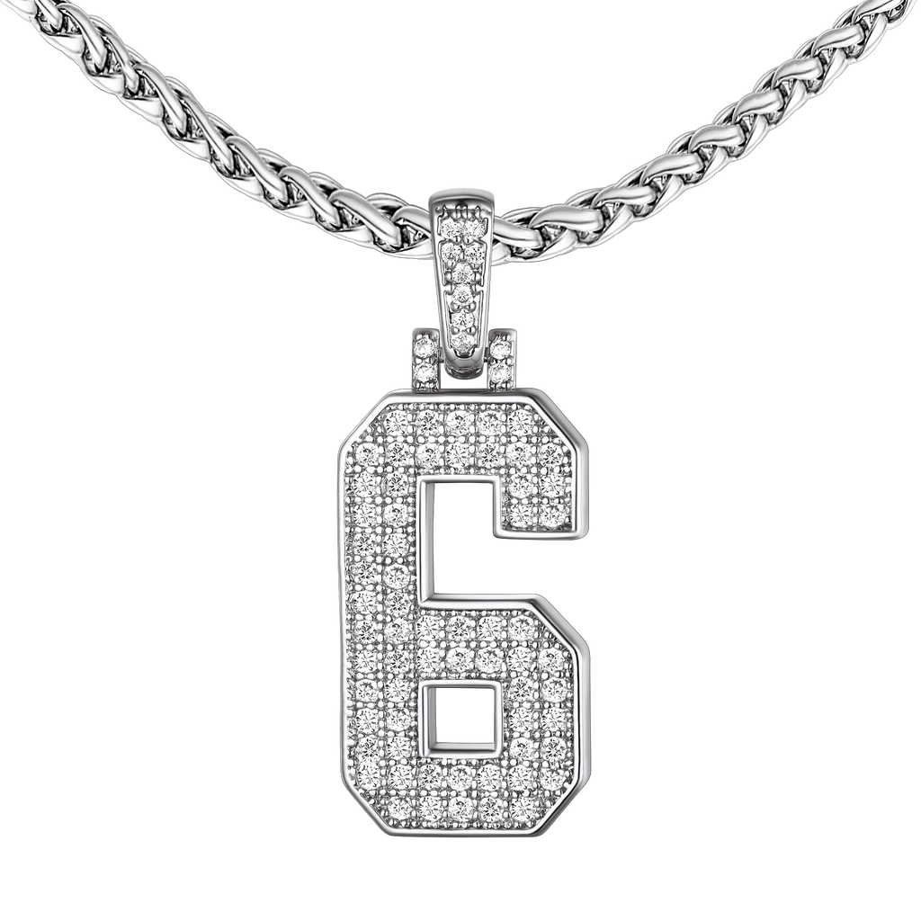 Baseball Diamond Jersey Number Chain Necklace for
