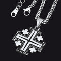 Religious Jerusalem Cross Necklace Stainless Steel
