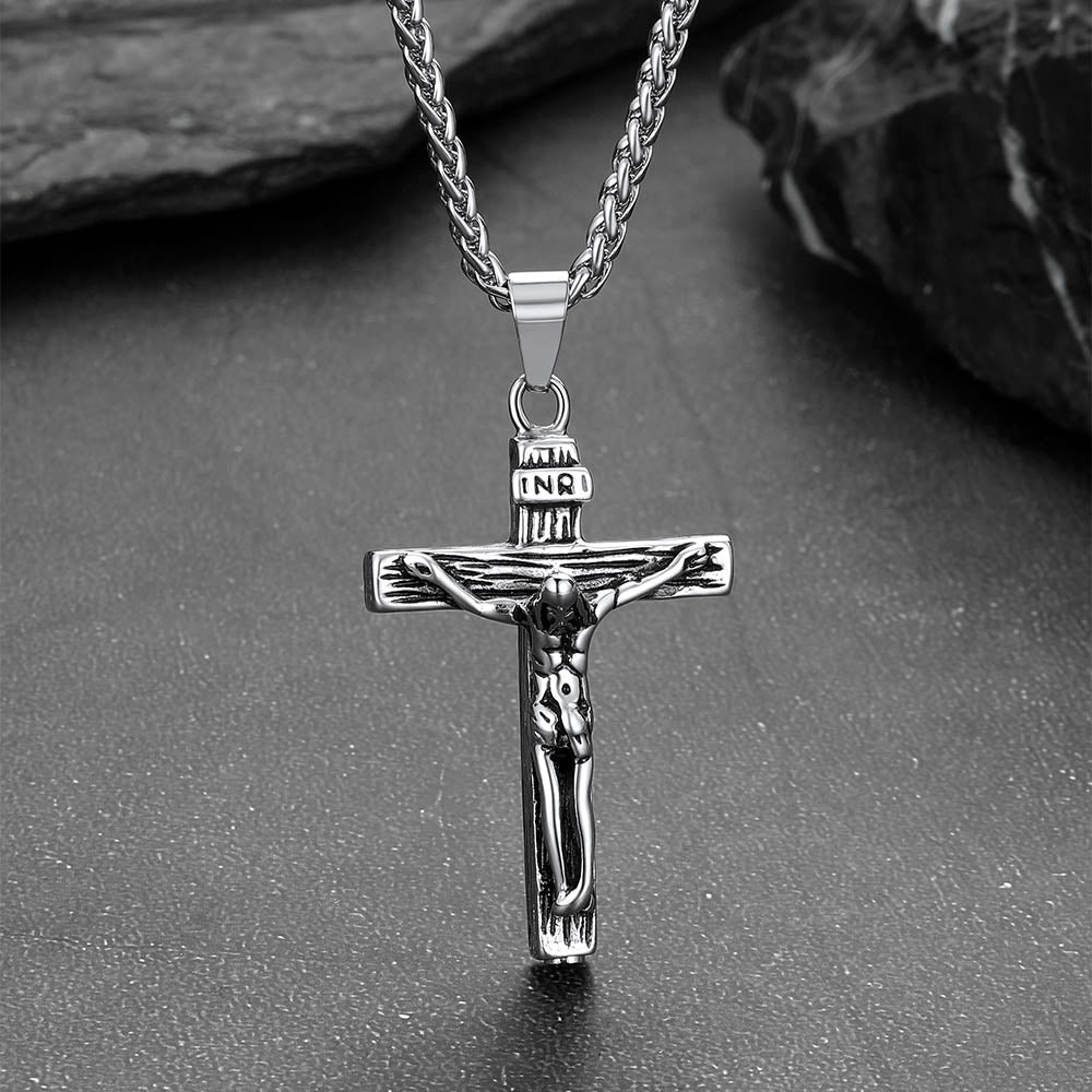 Christian Crucifix Cross Urn Necklace for Ashes Memorial Gift