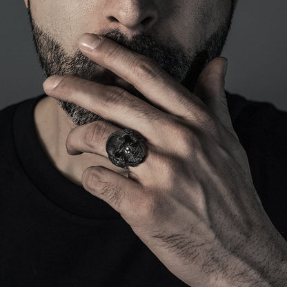 Gothic Joker Clown Skull Stainless Steel Ring for