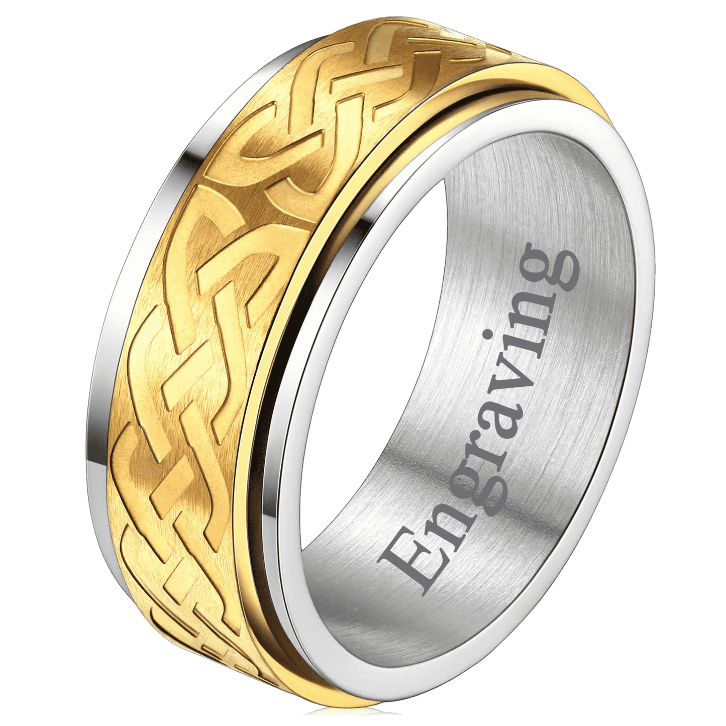 Celtic Knot Spinner Ring Anxiety Rotatable Ring for
