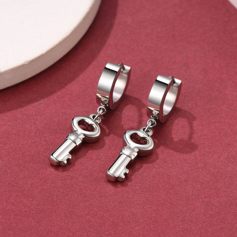 Flash Key Dangle Hoop Earrings for