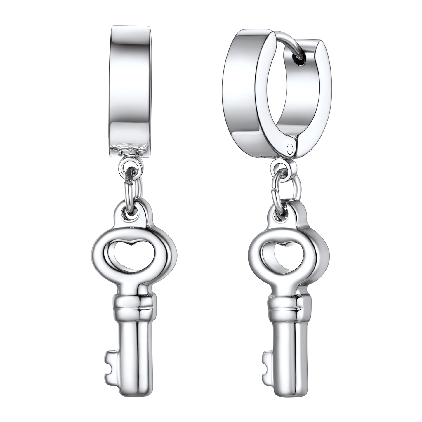 Flash Key Dangle Hoop Earrings for