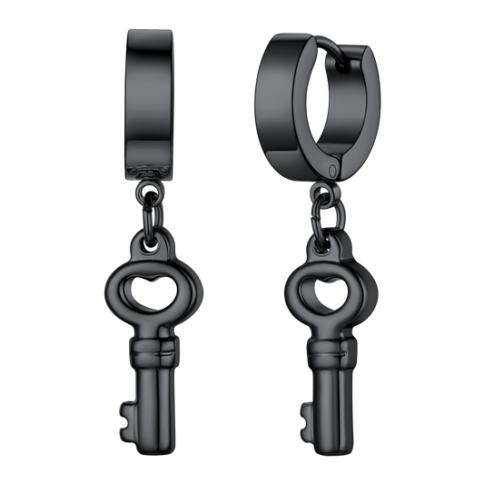 Flash Key Dangle Hoop Earrings for