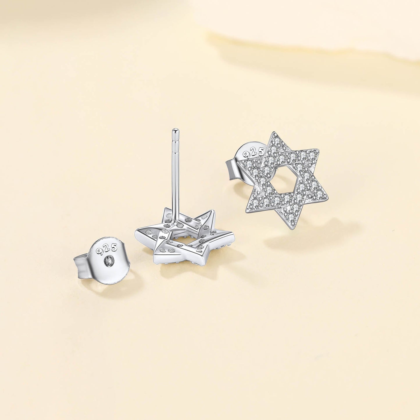 Star of David Stud Earrings for in Sterling Silver