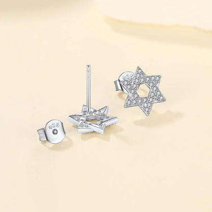 Star of David Stud Earrings for in Sterling Silver