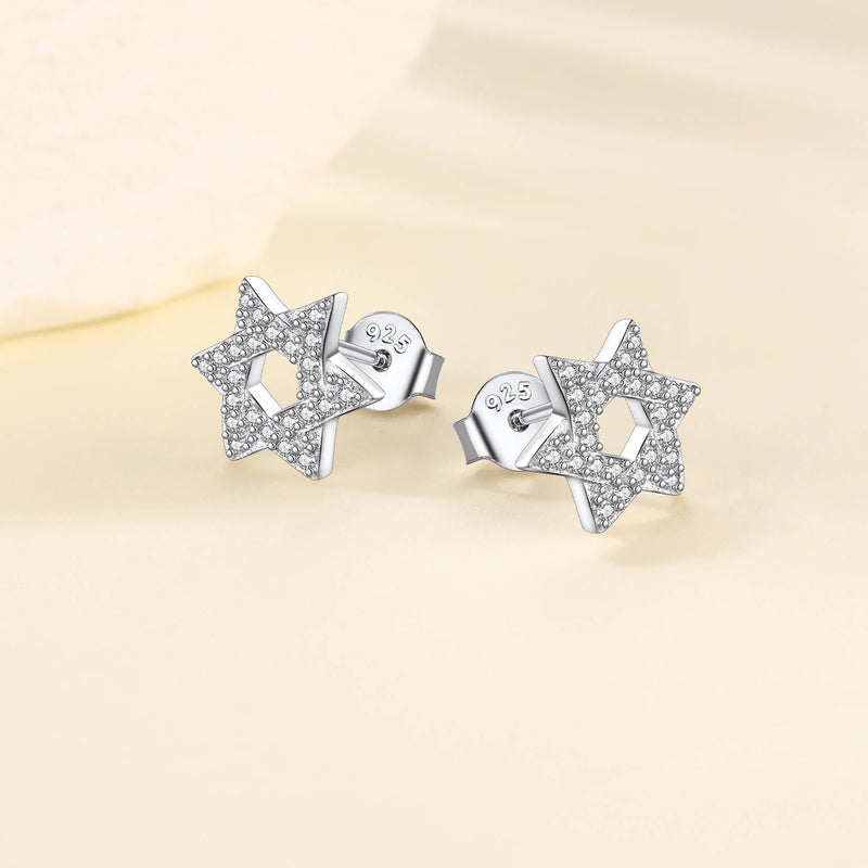 Star of David Stud Earrings for in Sterling Silver