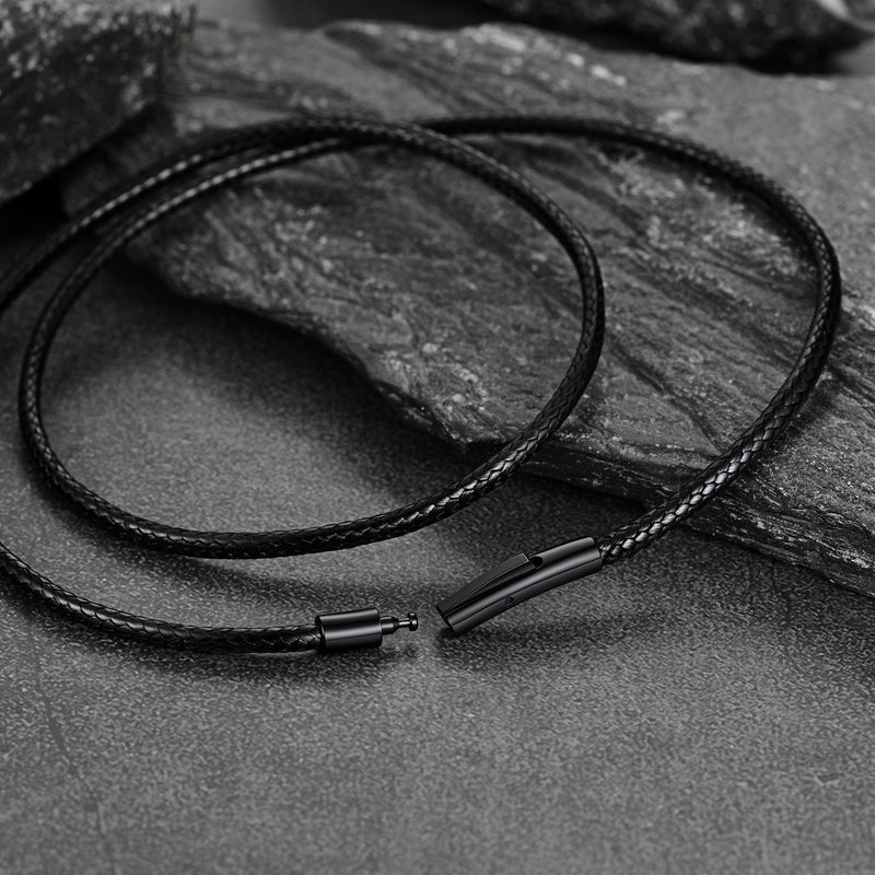 Braided Leather Cord Chain Wax Rope Necklace for 2mm/3mm
