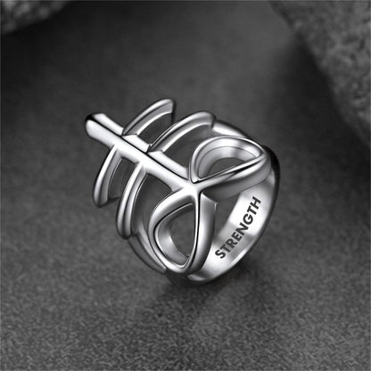 Satanic Leviathan Cross Stainless Steel Ring for